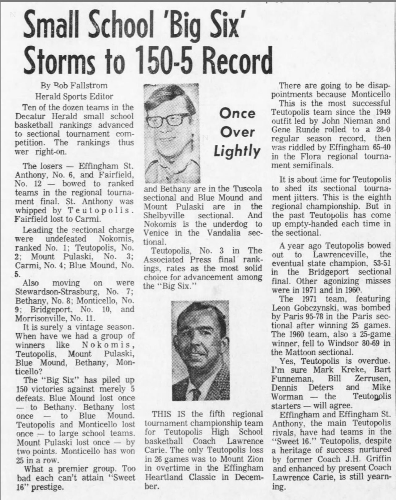 Small School 'Big Six' Storms to 150-5 Record